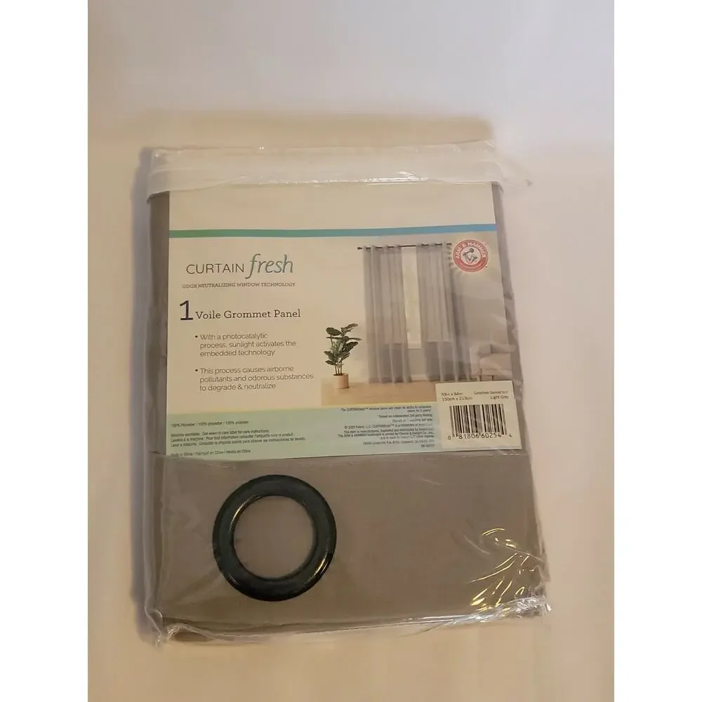 Arm n Hammer Curtain Fresh Odor Neutralizing Single Voile Grommet Panel 59